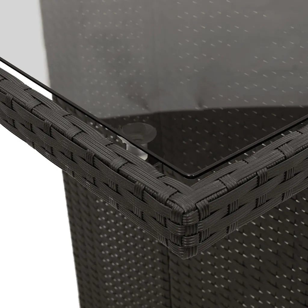 Set BistrÃ² da Giardino 9 pz con Cuscini in Polyrattan Nero