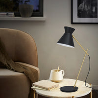 Lampada Da Scrivania Industrial Amezaga 1 Luce Metallo Nero E Ottone