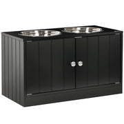 Porta-gamelle per cani e gatti ¨C ZephMum ¨C Acciaio inox 60x30x35,5 cm con 2 gamelle 2L