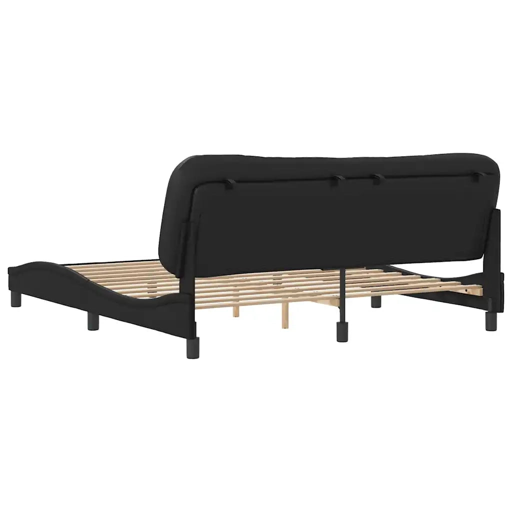 Giroletto senza Materasso-Struttura Letto Hvar Nero 180x200 cm in Similpelle