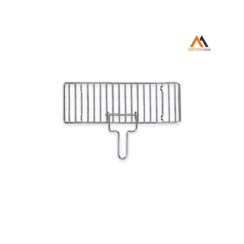 GRIGLIA IN FERRO CROMATA CON MANICO 370X130 MM