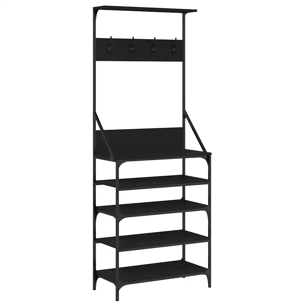 Appendiabiti con Porta Scarpe Nero 70x34x184 cm CFW2771304
