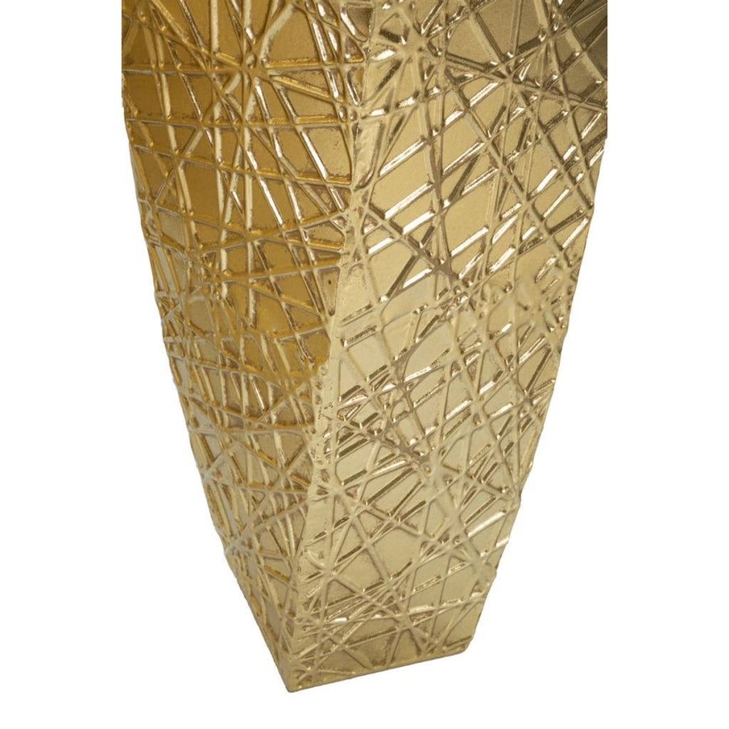 Set di 2 Vasi Decorativi VKH389, Oro, Metallo, 34x34x90 cm