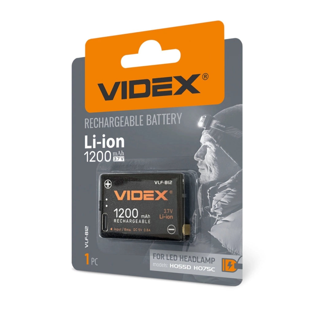 Videx VLF-B12 batteria Li-Ion 3,7V 1200mAh USB-C per frontali