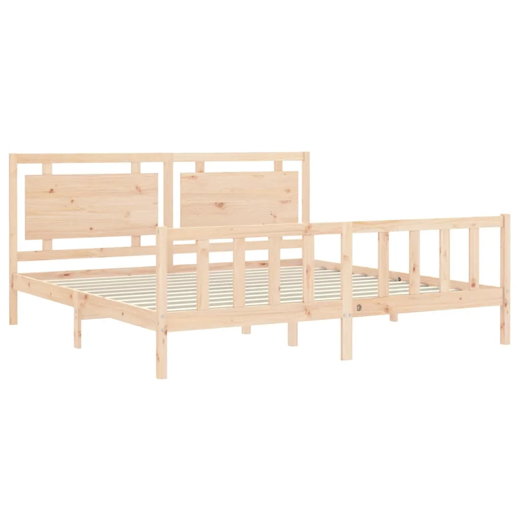 Giroletto con Testiera-Struttura Letto con testiera 180x200 cm in Legno Massello