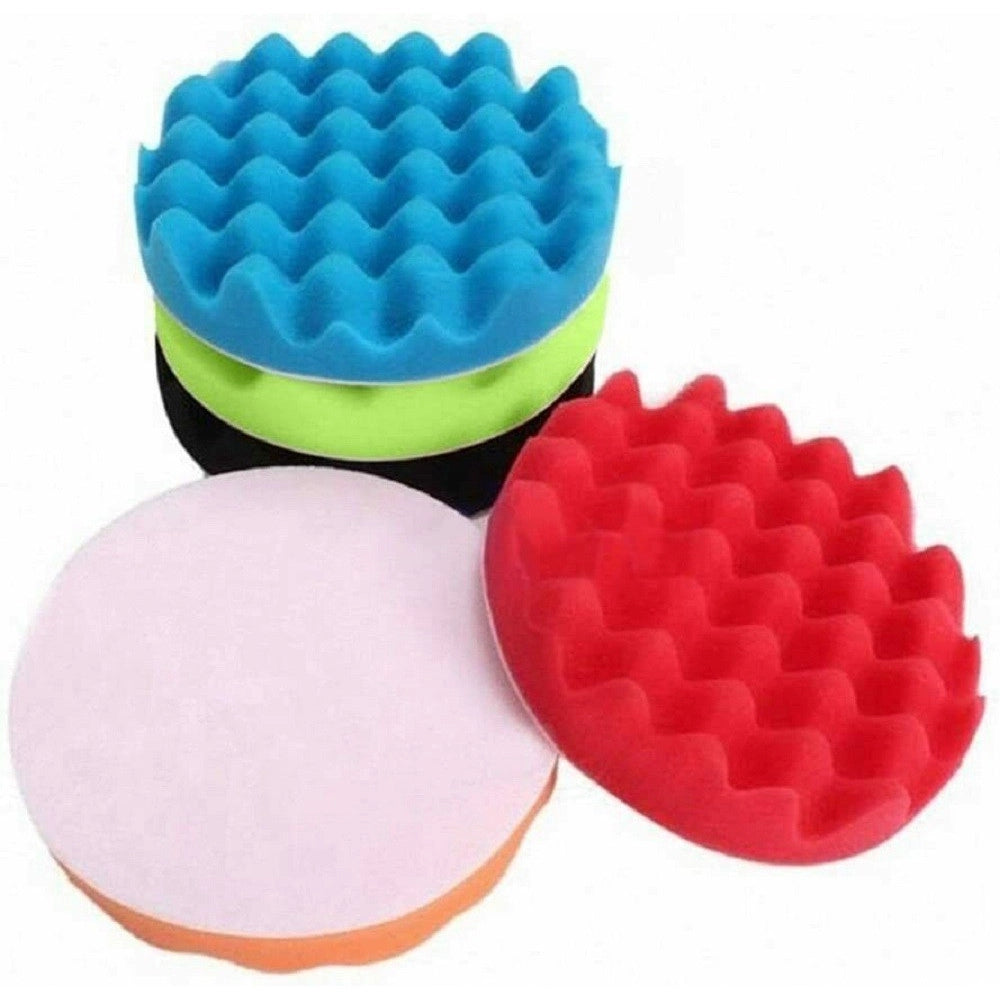 Trade Shop - Kit 10 Pz Spugna Lucidante Ceratura + Adattatore Per Trapano Lucidatrice 80mm -