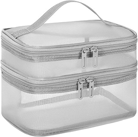 Borsa per trucco a rete con doppia lastra e organizzazione pratica per viaggi - Materiale PVC - Elegant - per viaggi - 27x13,5x31cm