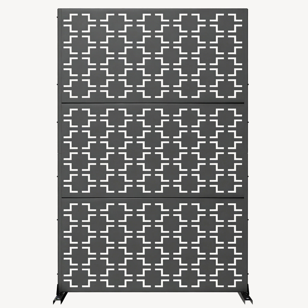 Pannello Divisorio Basciano Struttura Traforata in Acciaio 180 x 120 cm - Grigio Antracite casa.pro