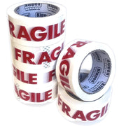 Trade Shop - Confezione Da 6 Rotoli Nastro Adesivo Per Imballaggi Scritta Fragile 66mt X 48mm -
