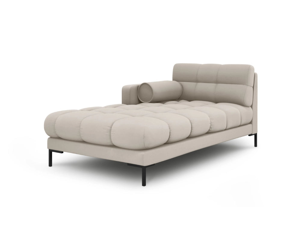 Cosmopolitan Design - Chaise longue sinistra "Bali" in tessuto strutturato beige 