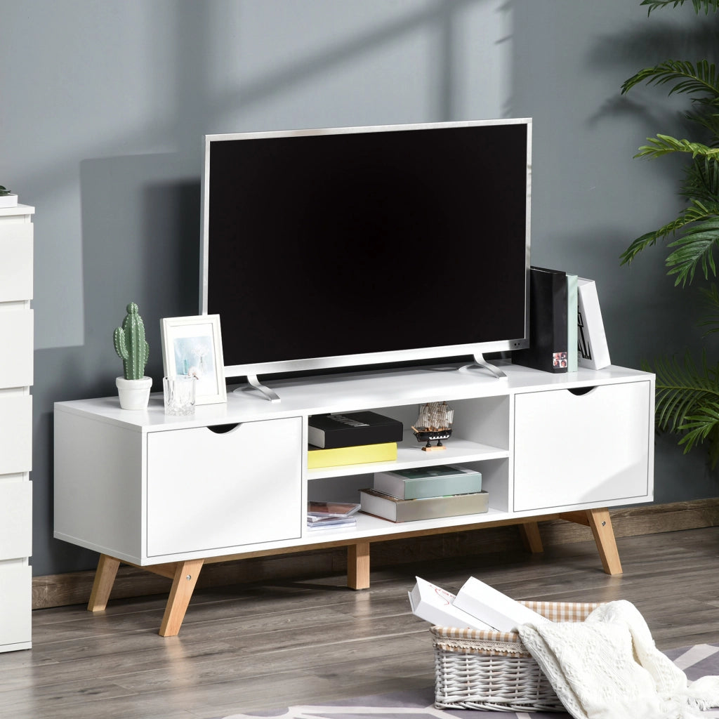 Mobile TV Moderno Scandinavo ¨C Zephmum ¨C Bianco Legno 150x39x50 cm