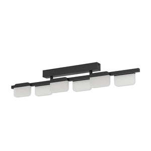 Plafoniera Contemporanea Ervidel Acciaio Nero 6 Luci Led Integrato 4,5W