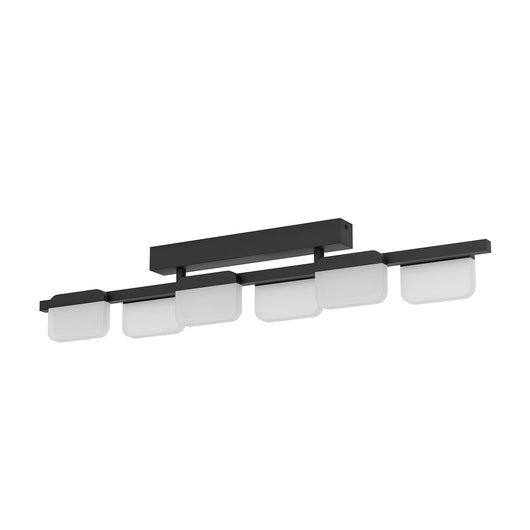 Plafoniera Contemporanea Ervidel Acciaio Nero 6 Luci Led Integrato 4,5W