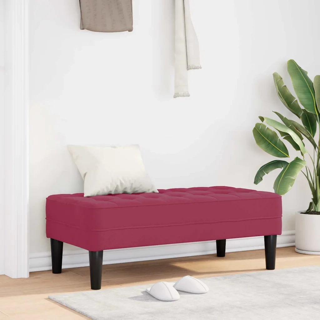 panchina con cuscino Rosso Vino 113 x 57 x 39 cm Velluto CFW7023069