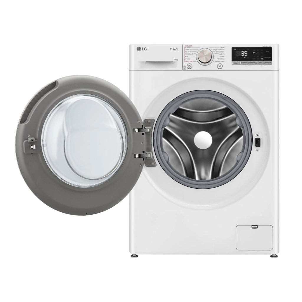 LG F4R7010TSWG Lavatrice 10kg AI DD, Classe A-10%, 1400 giri, TurboWash, Vapore