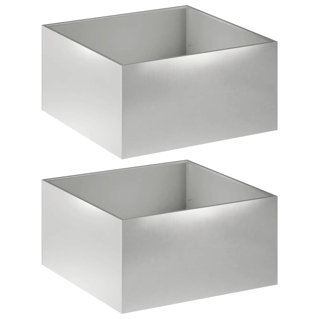 Vaso da giardino 2 pz Argento 100 x 100 x 40 cm Acciaio Inox 8005129