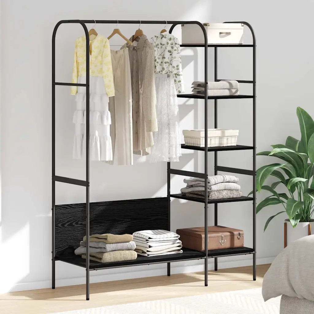 vidaXL Stendibiancheria Nero 120 x 44 x 160 cm Legno multistrato