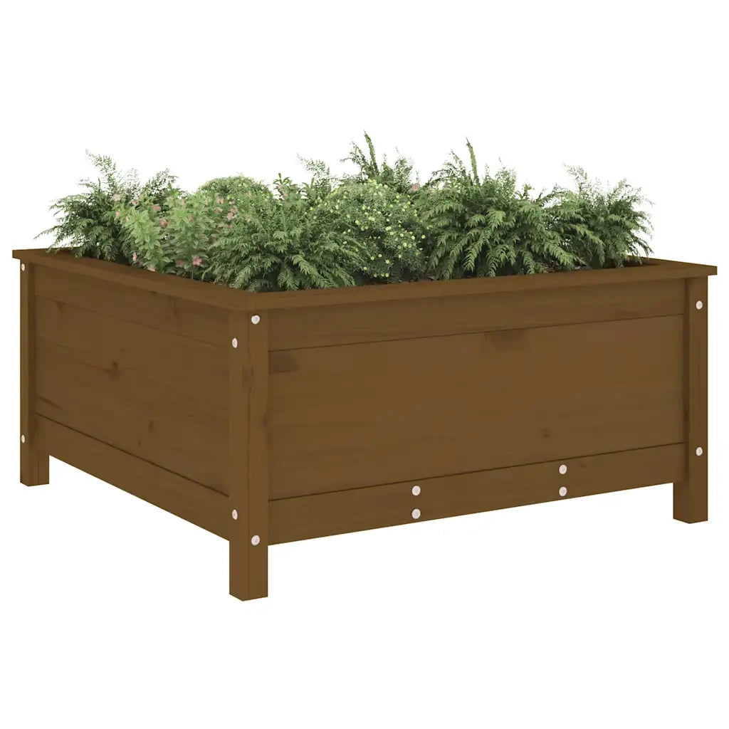 Fioriera da Giardino-Vaso da Esterno Ambra 82,5x82,5x39 cm Legno Massello Pino