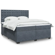 Giroletto a Molle con Materasso Grigio Scuro 200x200 cm Velluto 3293315