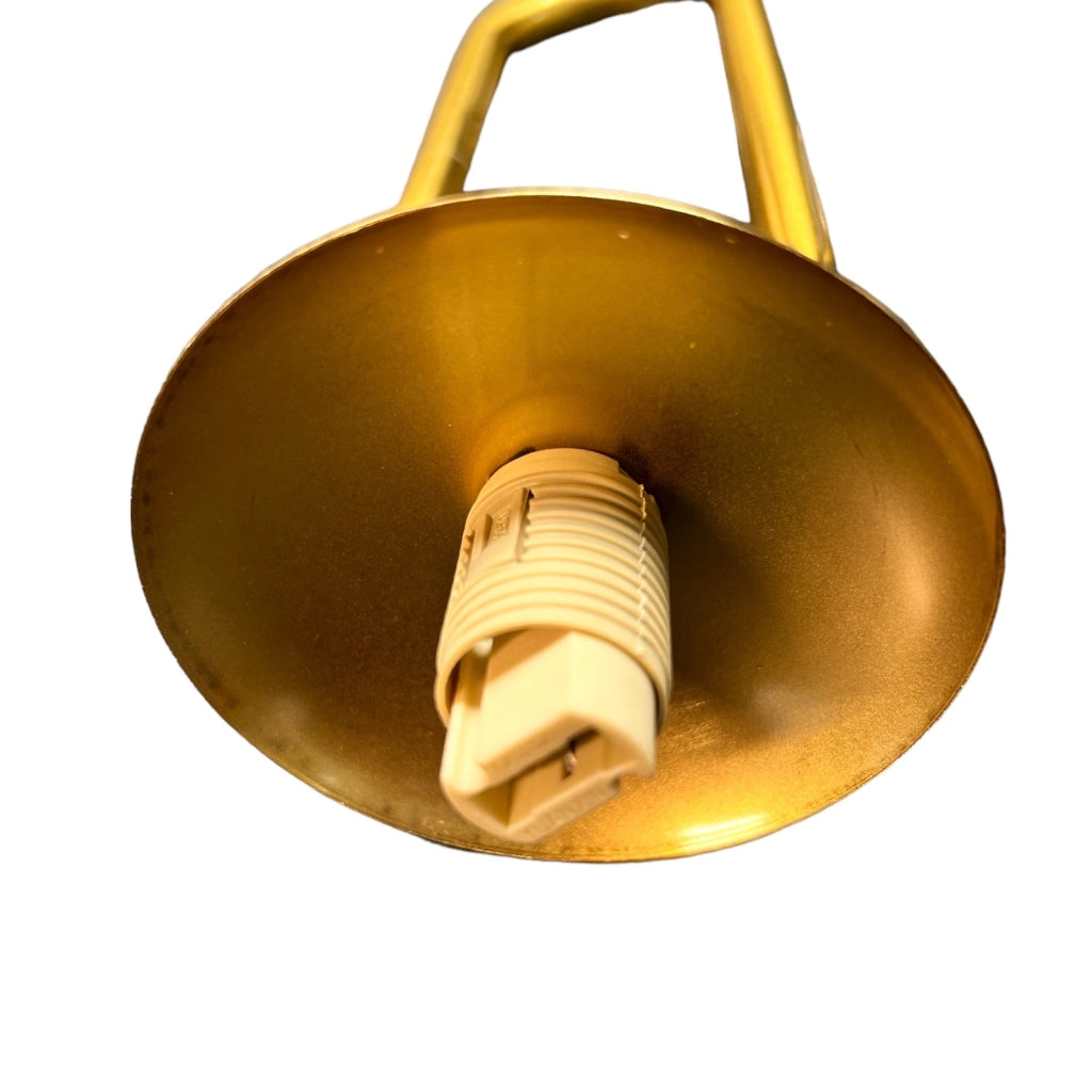 Lampadario a sospensione in metallo color bronzo con sfera luminosa opaca bianca in vetro G9