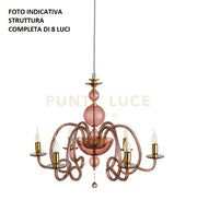LAMPADARIO VIVALDI 8 LUCI BORGOGNA ORO ATTACCO E14 D.88CM
