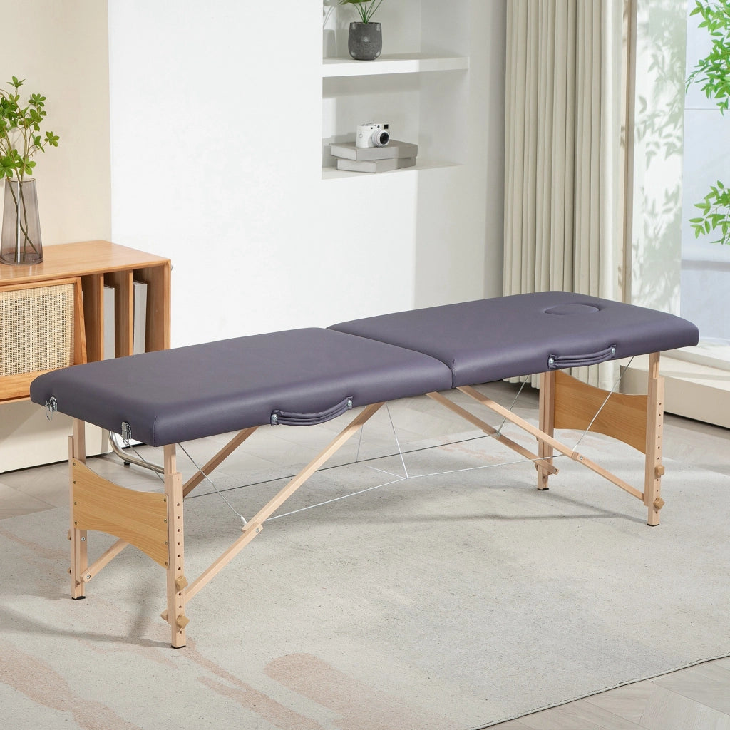 Poltrona Massaggiante Pieghevole ¨C Zephmum ¨C Legno Viola 186x60x61-87 cm