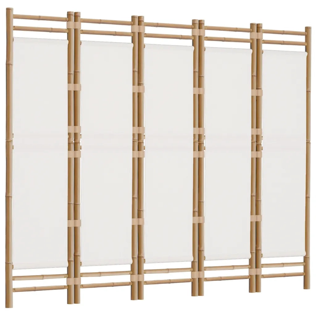 Divisorio Ambienti 5 Pannelli-Set di 5 pannelli Paravento Pieghevole 200 cm Bambﾨﾴ e Tela