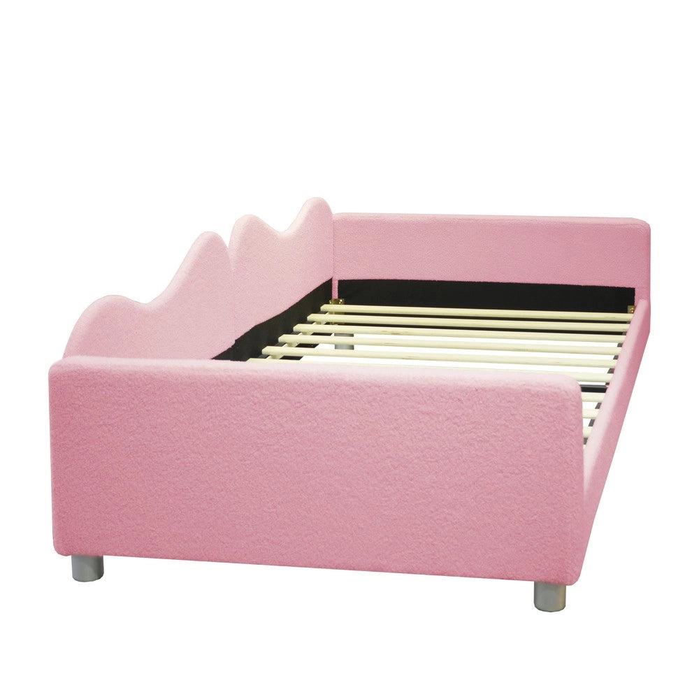 Letto imbottito singolo ¨C Minimal ¨C rosa velluto 90x200cm