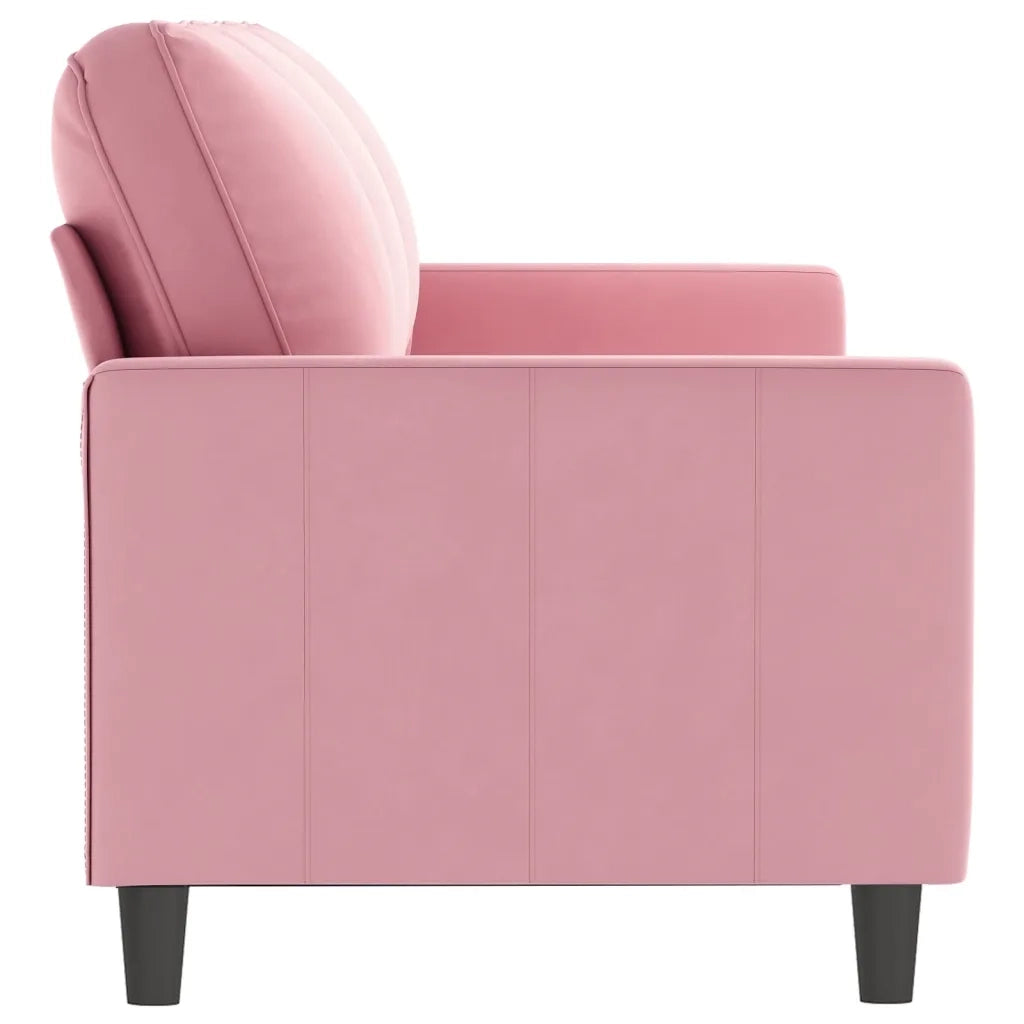 Divano a 3 Posti rosa 180 cm in Velluto 359212