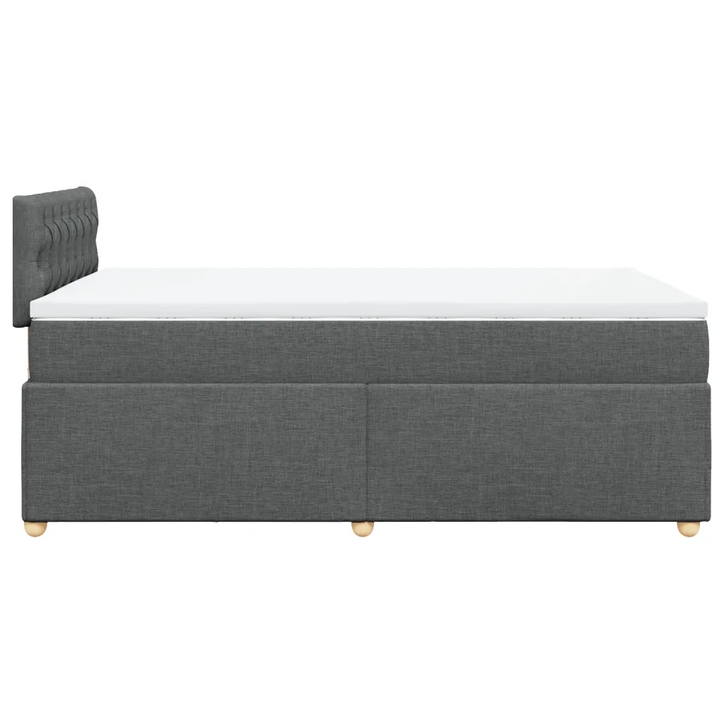 Giroletto a Molle con Materasso Grigio Scuro 120x190cm Tessuto