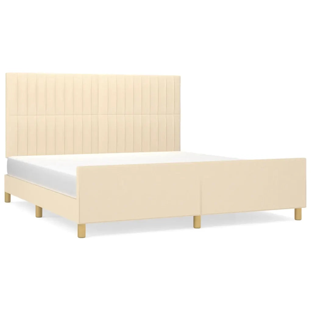 Giroletto senza Materasso Crema 160x200 cm in Tessuto