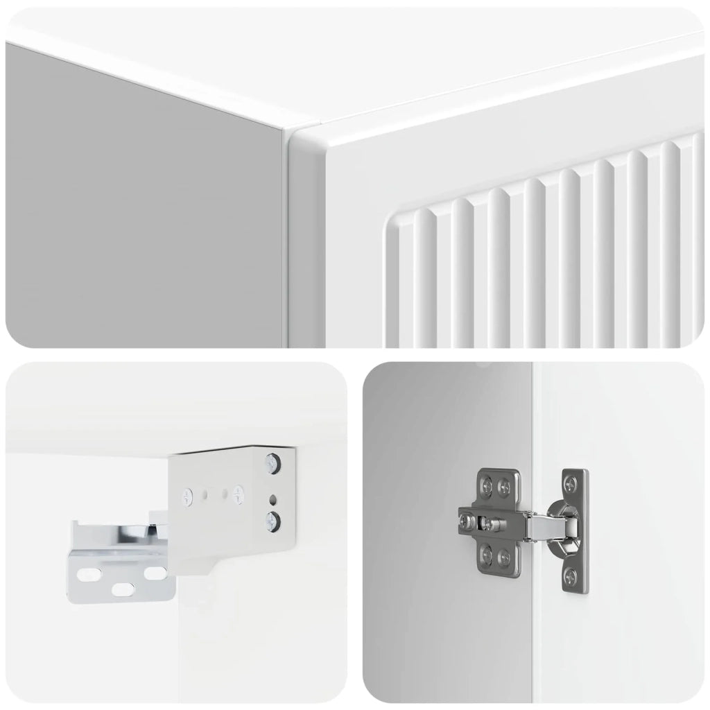 Mobiletto a muro Bianco Lucido 33 x 34,5 x 90 cm