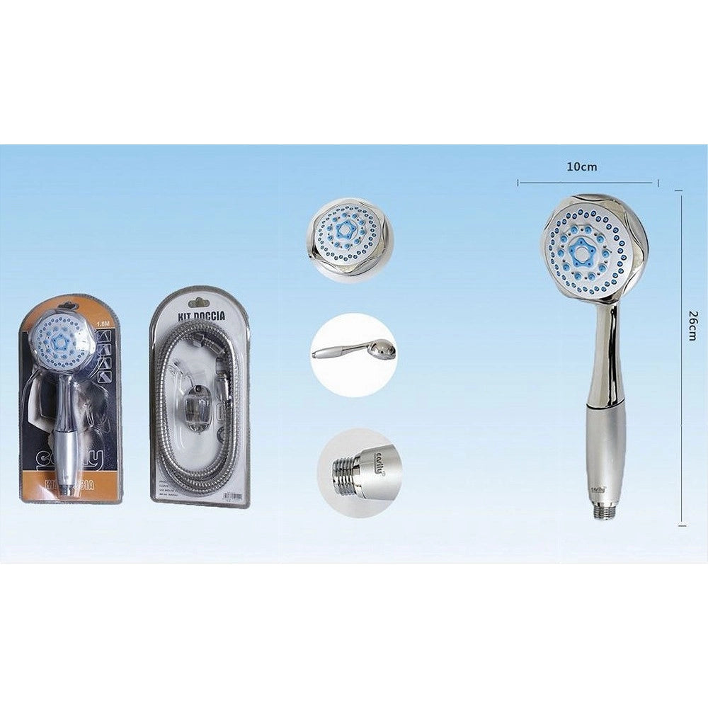 Trade Shop - Doccetta Soffione Per Doccia A Telefono Con Tubo 1,8mt Supporto Muro Bagno 52040 -