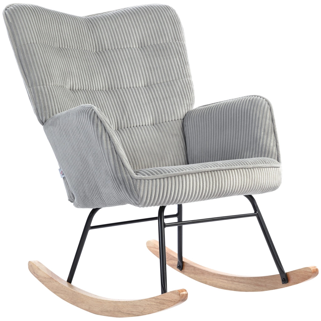 POLTRONA A DONDOLO 98x71x101 cm Grigio Chiaro in poliestere