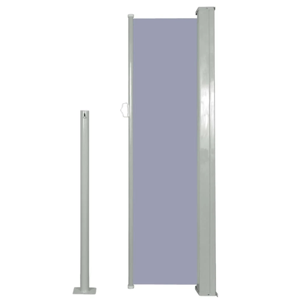 Tenda da sole laterale retrattile/schermo privacy per patio giardino terrazza balcone 120 x 300 cm grigio 02_0007083