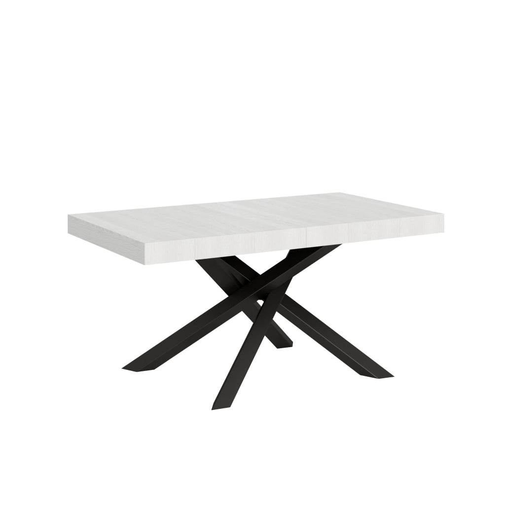 Tavolo allungabile 90x160/264 cm Volta Bianco Frassino telaio Antracite
