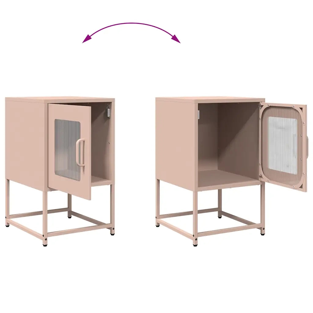 vidaXL Comodino Rosa 36x39x60,5 cm in Acciaio Laminato a Freddo