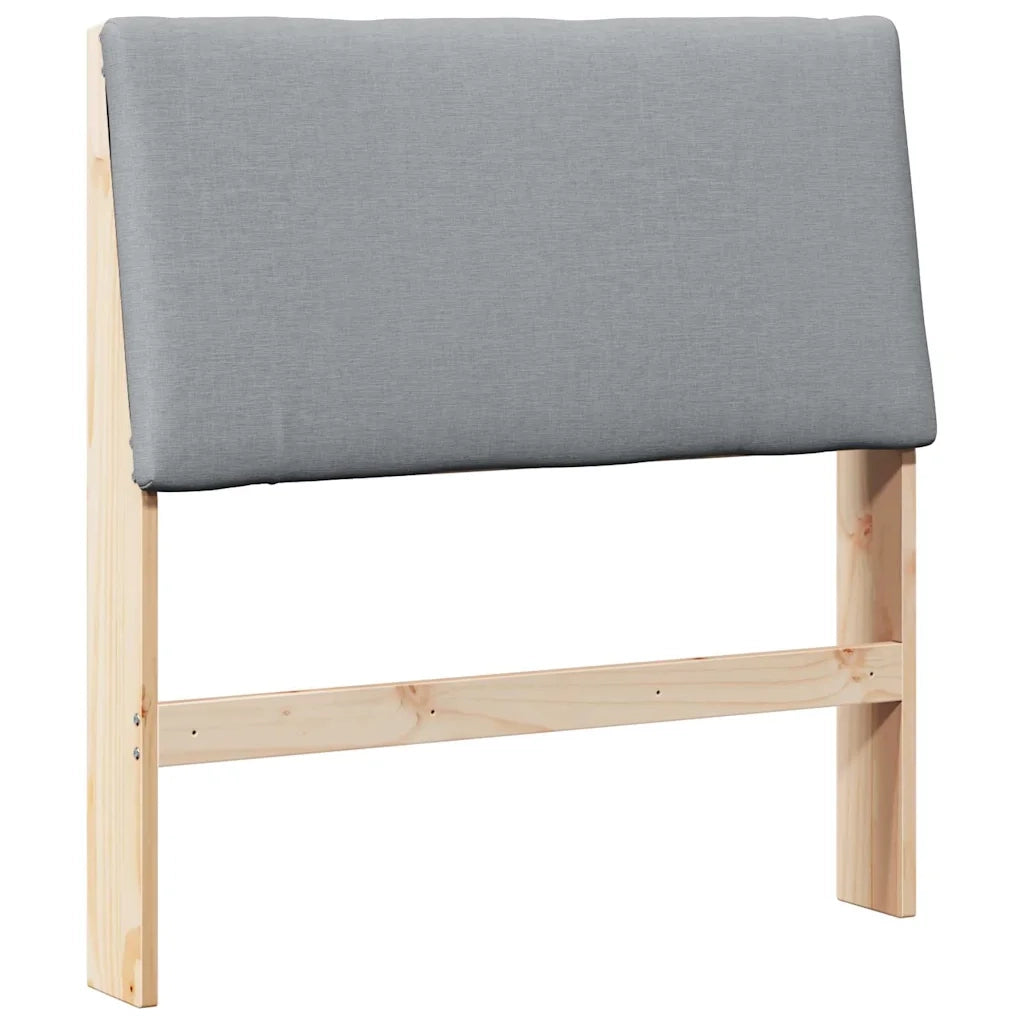 Testiera imbottita Grigio chiaro 90 cm Pino massello 879304