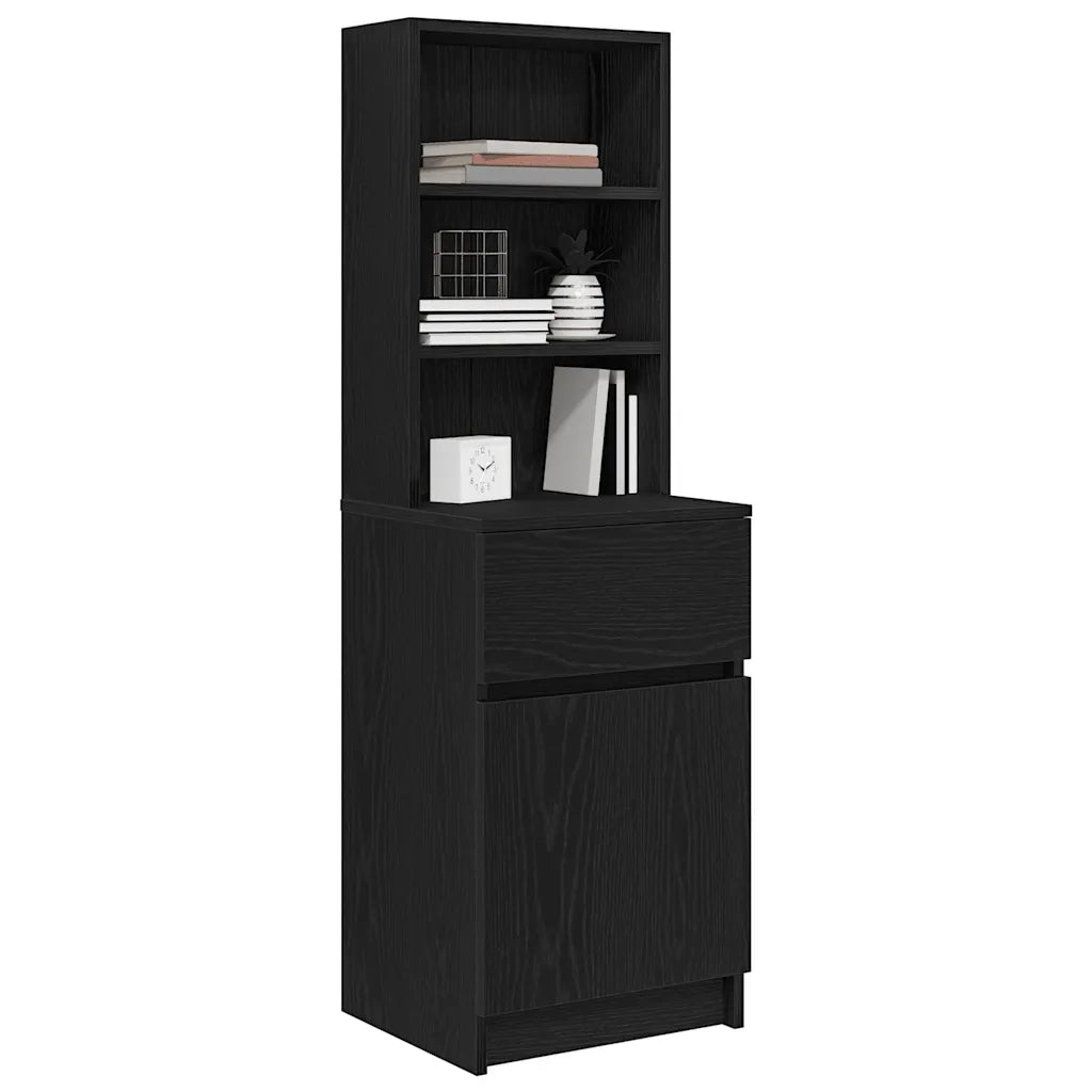 Comodino Nero 39x35x125 cm in Legno Multistrato