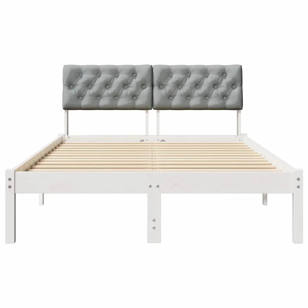 Struttura del Letto Bianco e grigio chiaro 120 x 190 cm 878628