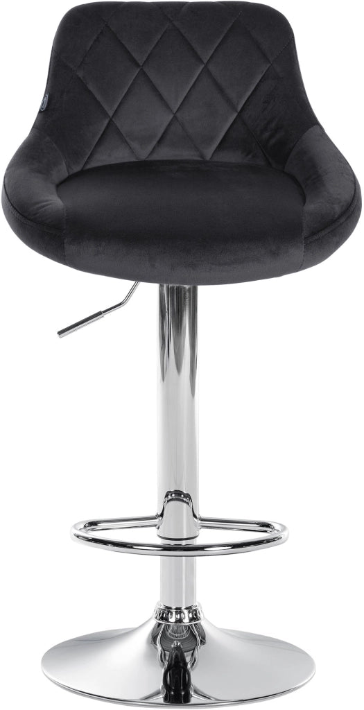 Sgabello da bar Lazio Velvet grigio scuro,cromo