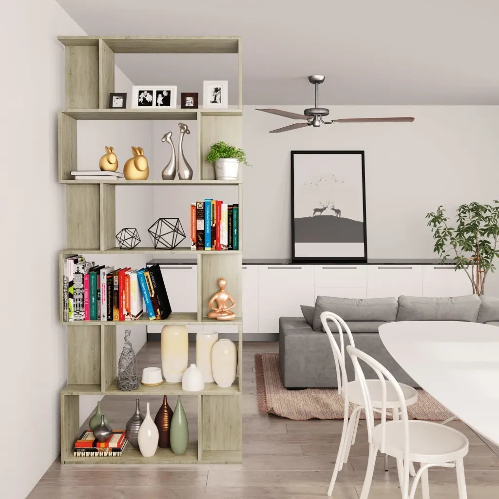 Libreria/Divisorio Rovere Sonoma 80x24x192 cm Legno Ingegnerizzato 800093