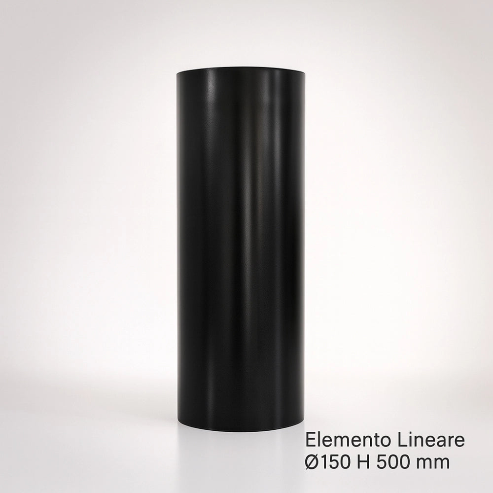 Tubo lineare arredo canale da fumo stufa a pellet sistema scarico diametro 150mm *** misura h 500 mm, confezione 1