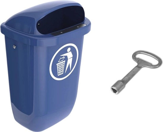 Contenitore per rifiuti con copertura impermeabile 50 L - Blu - 740x432x256mm