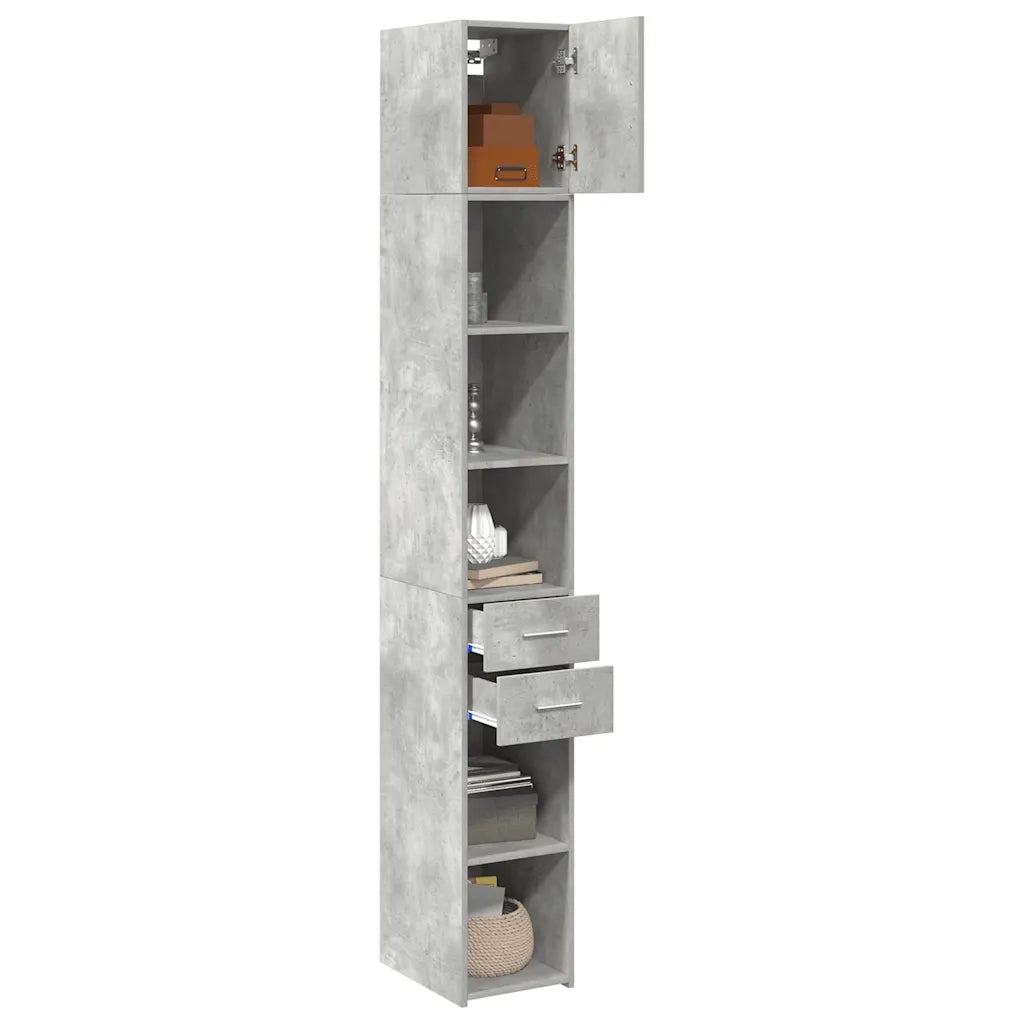 Mobile Sottile Grigio Cemento 30x42,5x225 cm in Truciolato