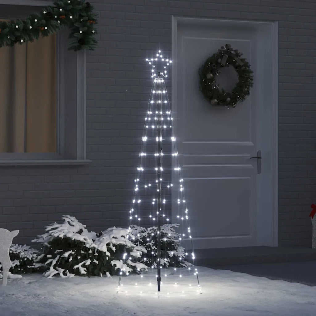 Albero di Natale | Decorazioni natalizie LED con picchetti per il terreno 250 cm Ferro