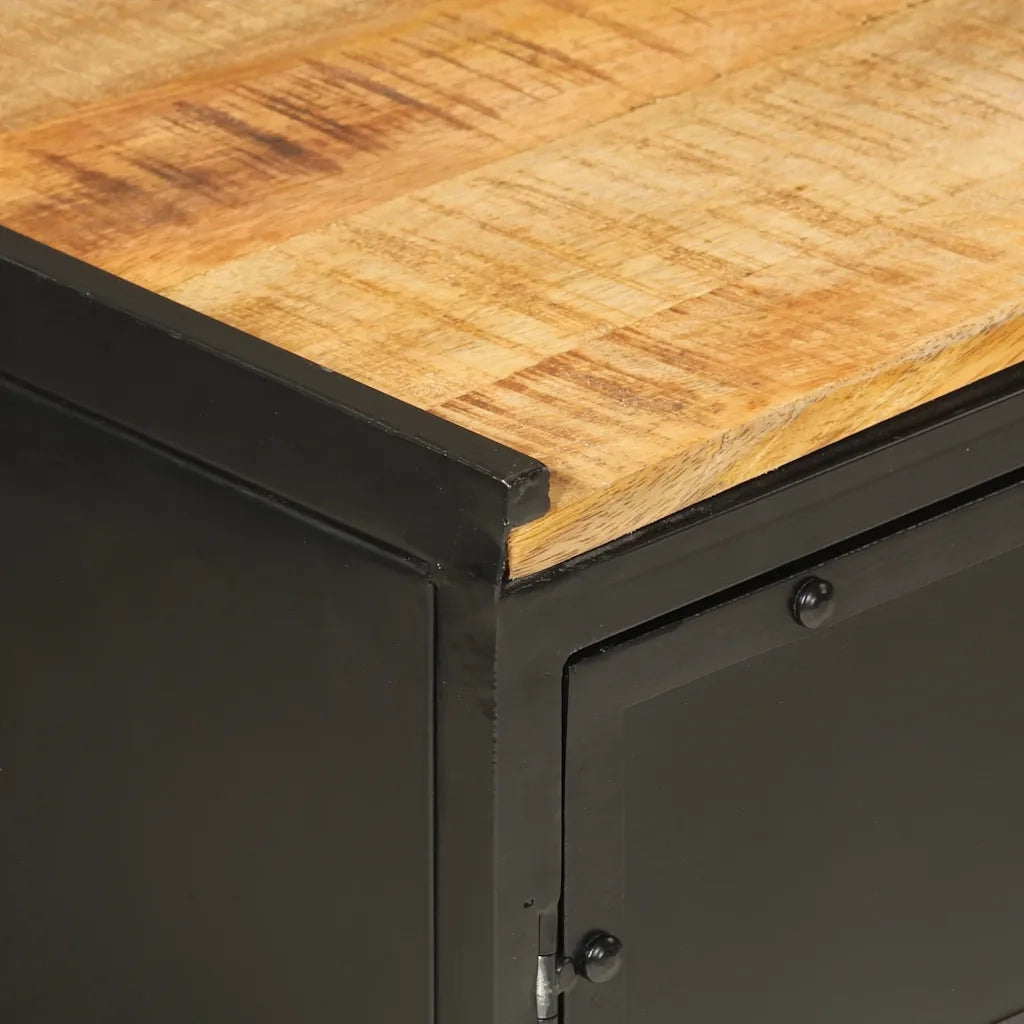 Set Mobili da Bagno | Armadio da bagno 2 pz in Ferro e Legno Massello di Mango