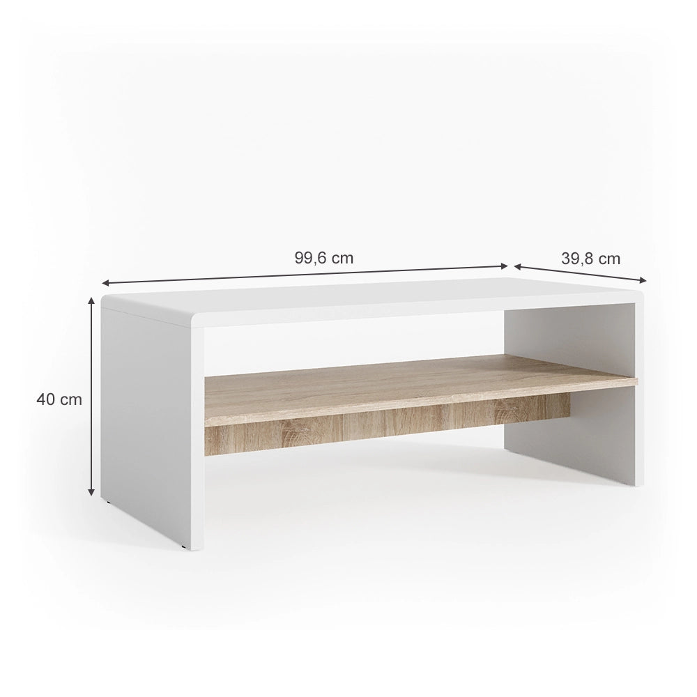 Vicco Tavolino da salotto Bianco/Sonoma 99.6 x 39.8 cm