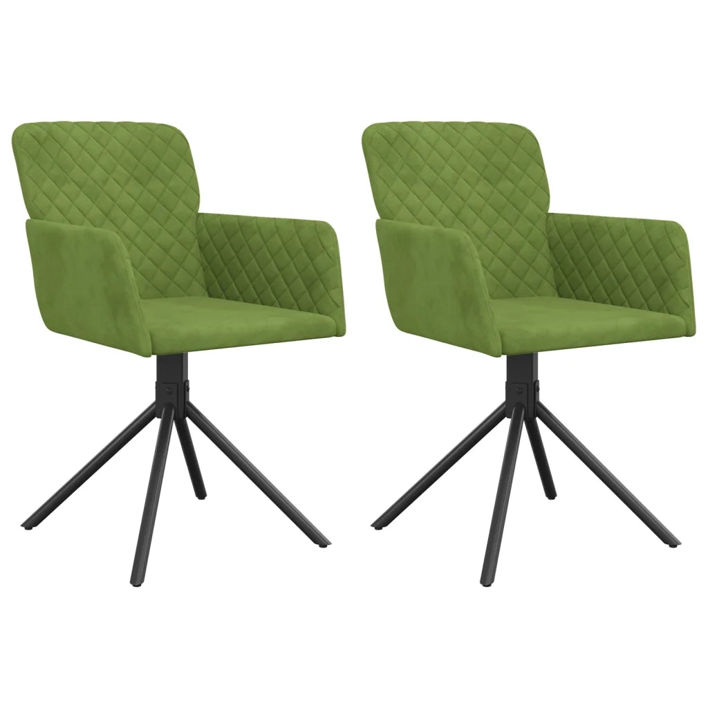 Sedie da Pranzo Girevoli 2 pz Verde Chiaro in Velluto 344793