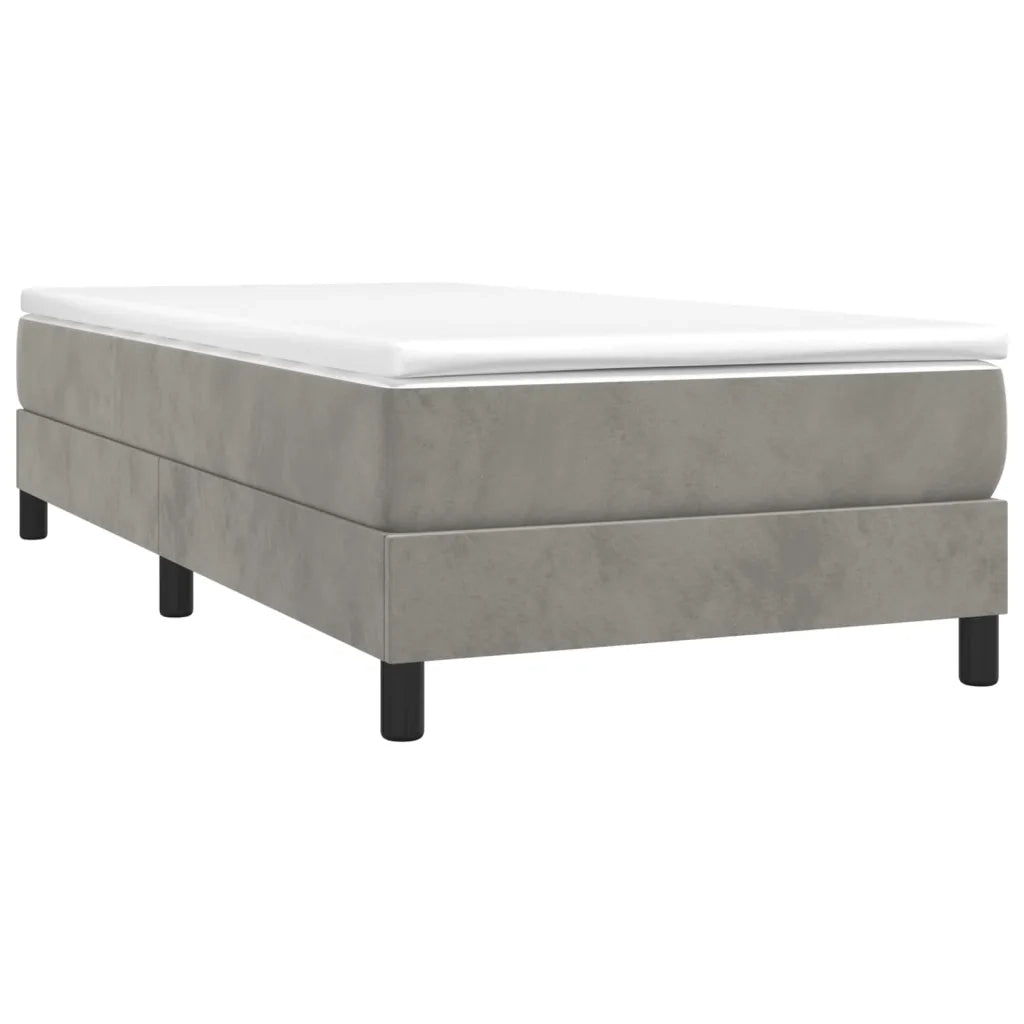 Struttura Letto a Rete a Molle-Giroletto Grigio Chiaro 80x200 cm Velluto 198358